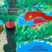 Die Schlange im Garten Eden verführt Eva, von der Frucht der Erkenntnis zu essen.
